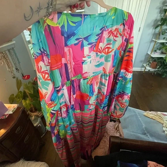 Colorful Women's Maxi Dress size 14-16 - Picture 3 of 4